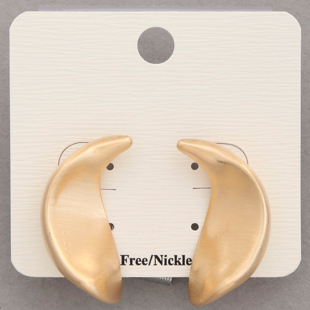 Joia Brushed Metal Crescent Earrings