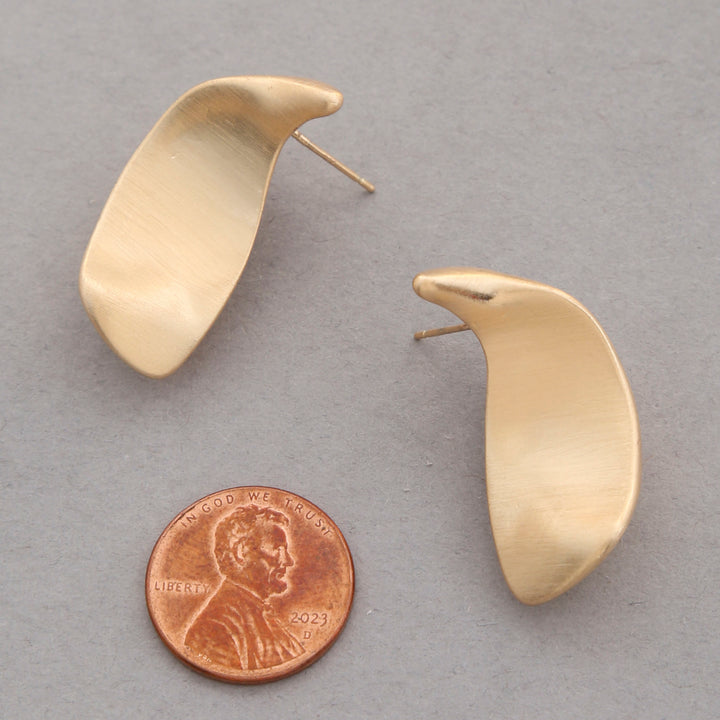 Joia Brushed Metal Crescent Earrings