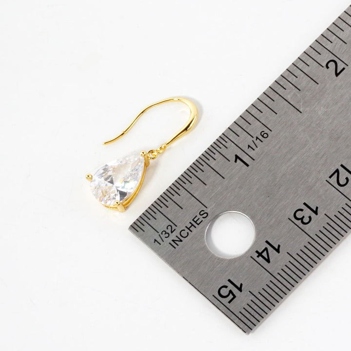 Joia Teardrop Crystal Metal Gold Dipped Earring
