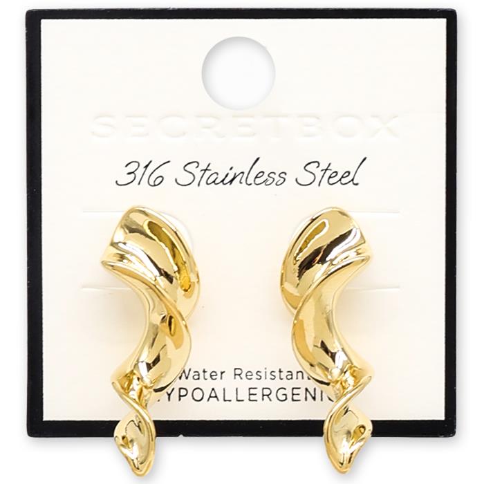 Joia Secret Box Stainless Steel Organic Twist Earrings