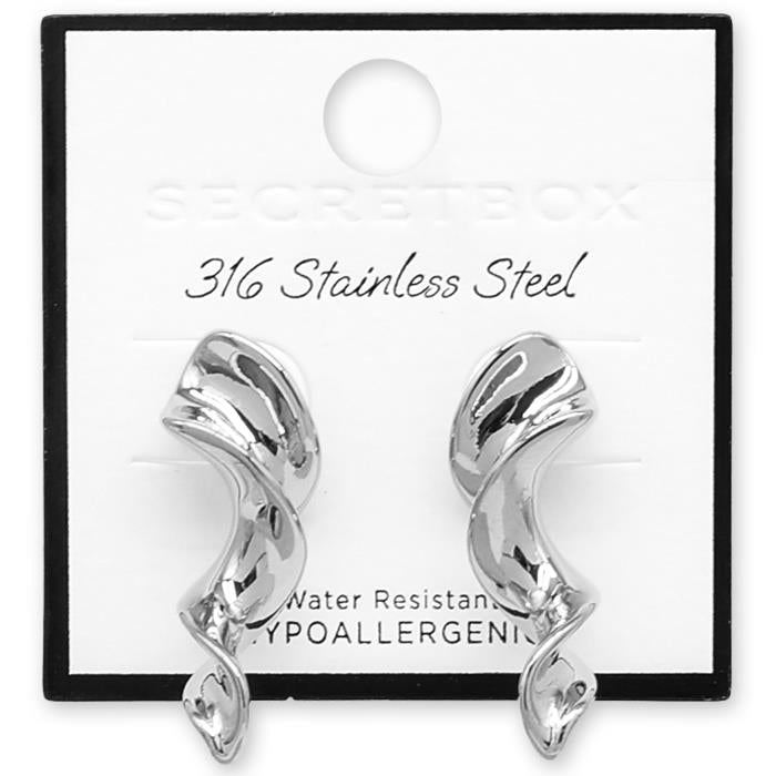 Joia Secret Box Stainless Steel Organic Twist Earrings
