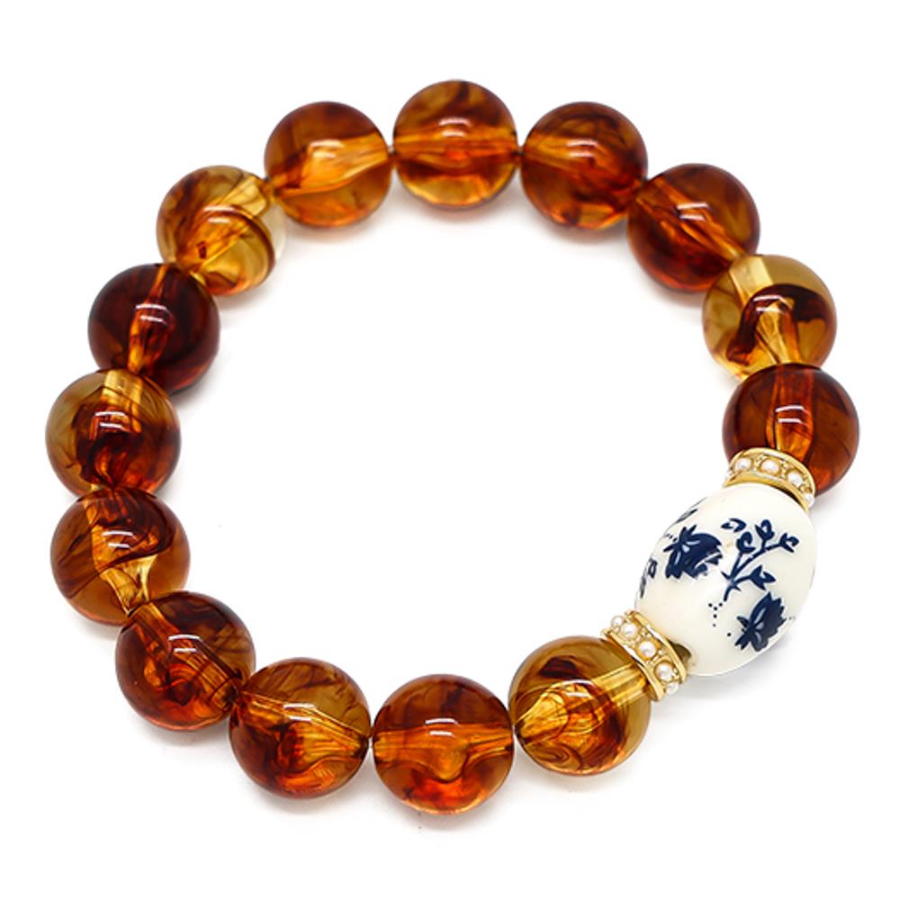 Joia Tortoise Bead Stretch Bracelet
