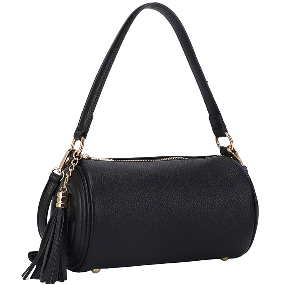 Joia Smooth Cylinder Tassel Shoulder Crossbody Bag