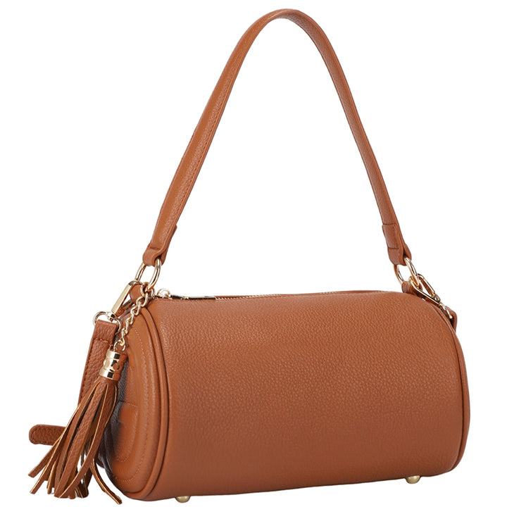 Joia Smooth Cylinder Tassel Shoulder Crossbody Bag