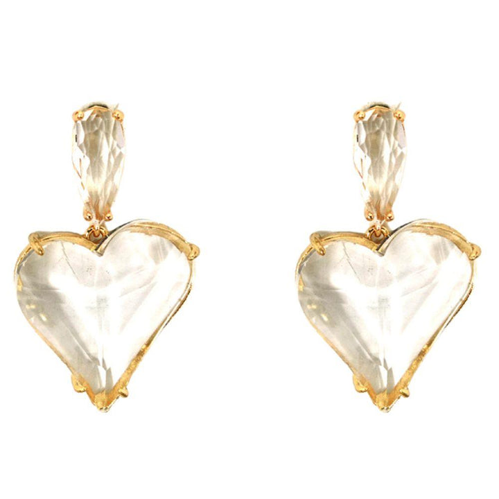 Joia Crystal Heart Dangle Earrings