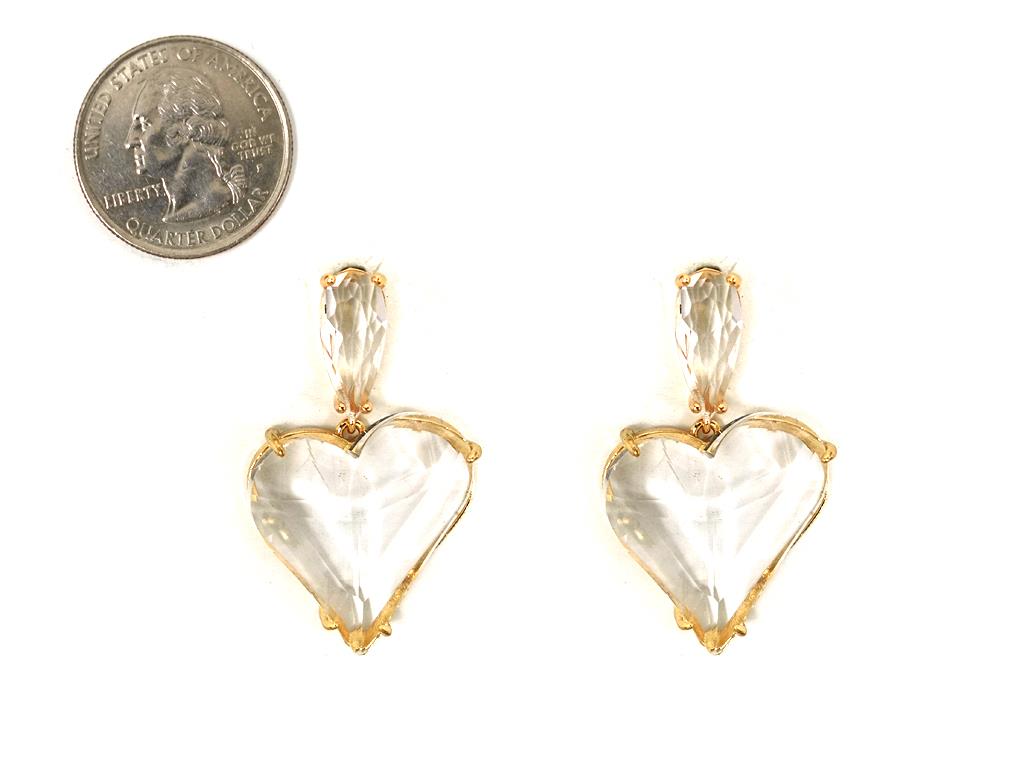 Joia Crystal Heart Dangle Earrings