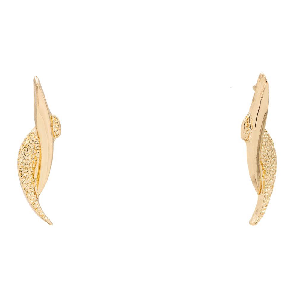 Joia Textured Curve Metal Stud Earring