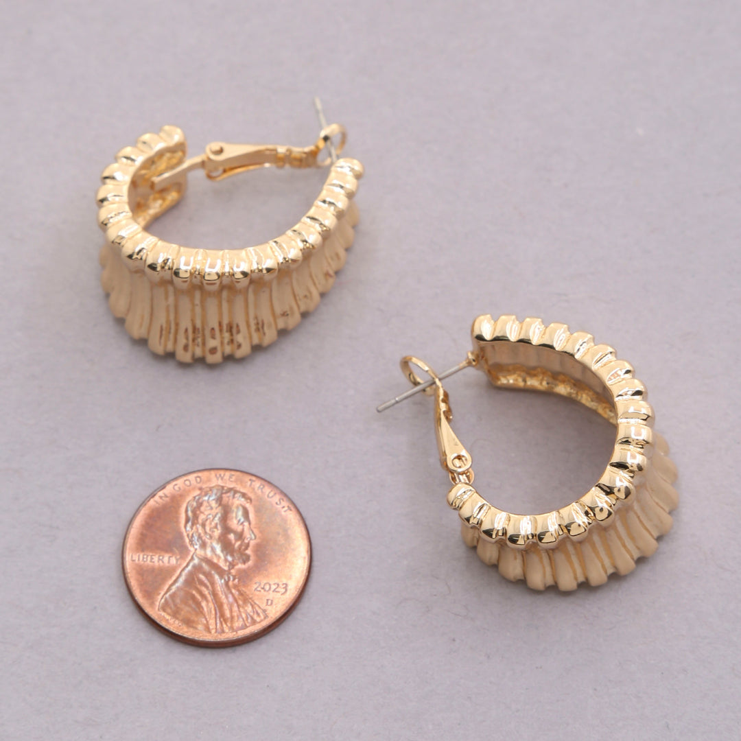 Joia Sodajo Teardrop Textured Gold Dipped Hoop Earring