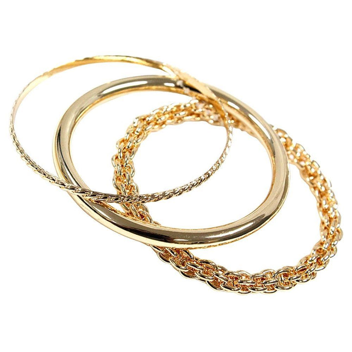 Joia Textured Metal Thin Bangle Multi Bracelet Set