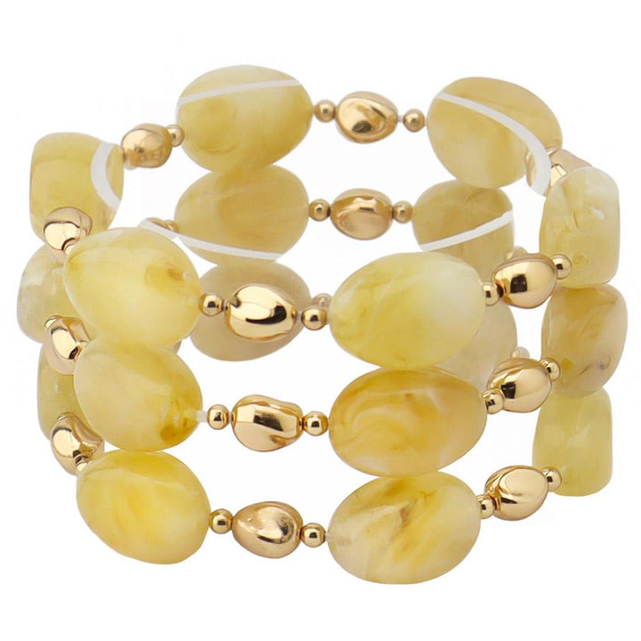 Joia Oval Stone Metal Bead Stretch Multi Bracelet Set