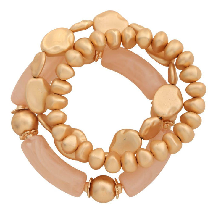 Joia Blush & Gold Mixed Bead Bracelet Set