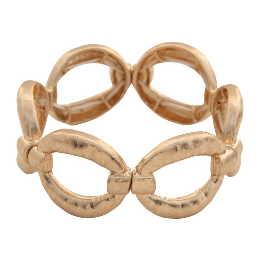 Joia Hammered Metal Oval Link Bracelet