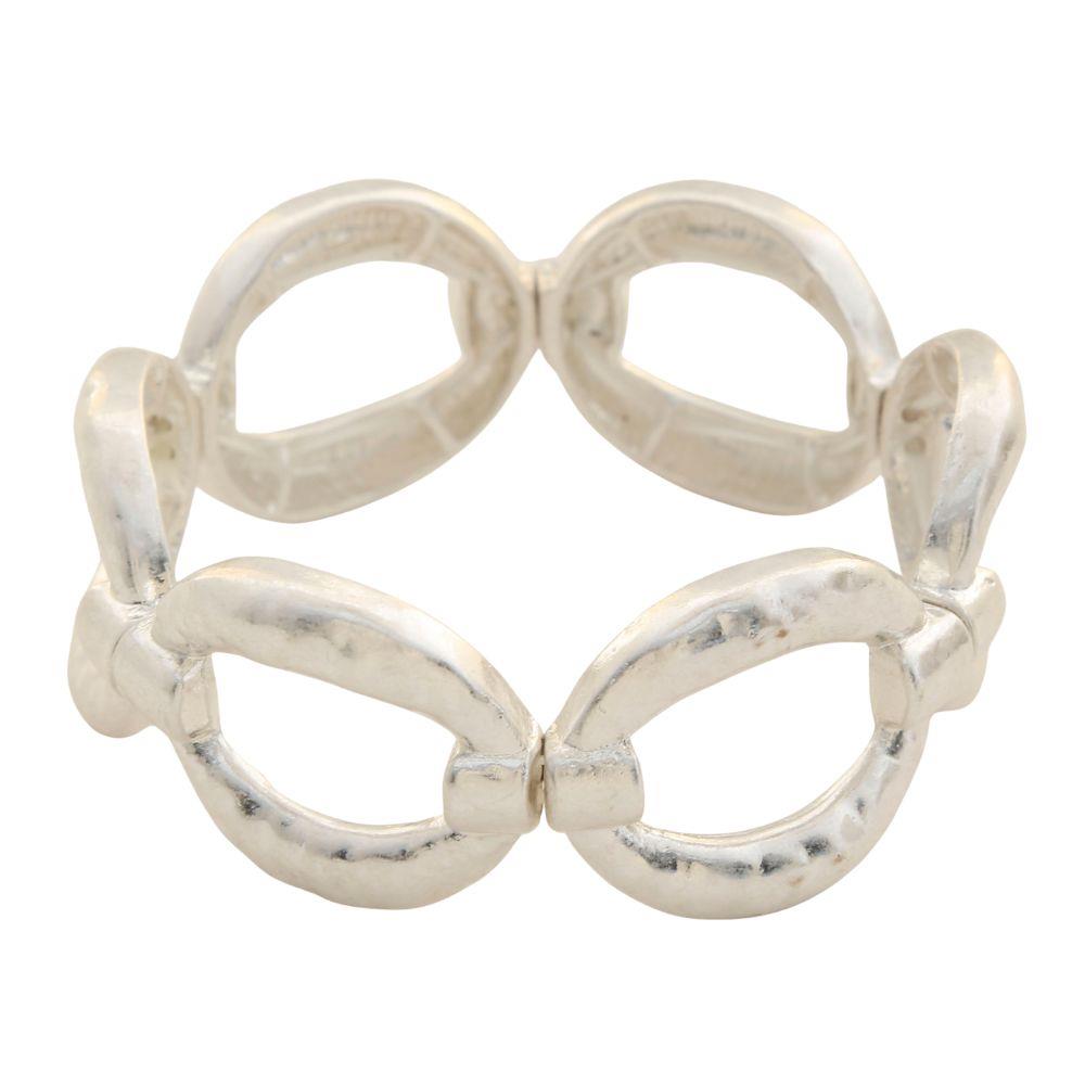 Joia Hammered Metal Oval Link Bracelet