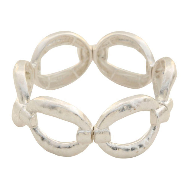 Joia Hammered Metal Oval Link Bracelet