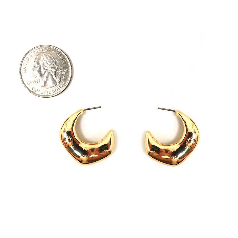 Joia Metal Post Hoop Earrings