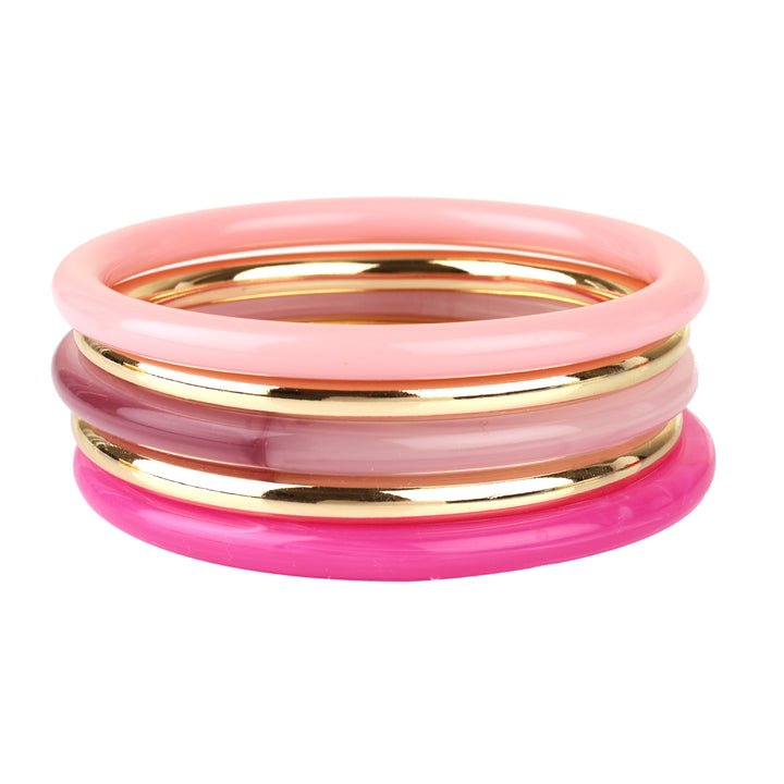 Joia Metal Marble Multi Stackable Bangle Bracelet
