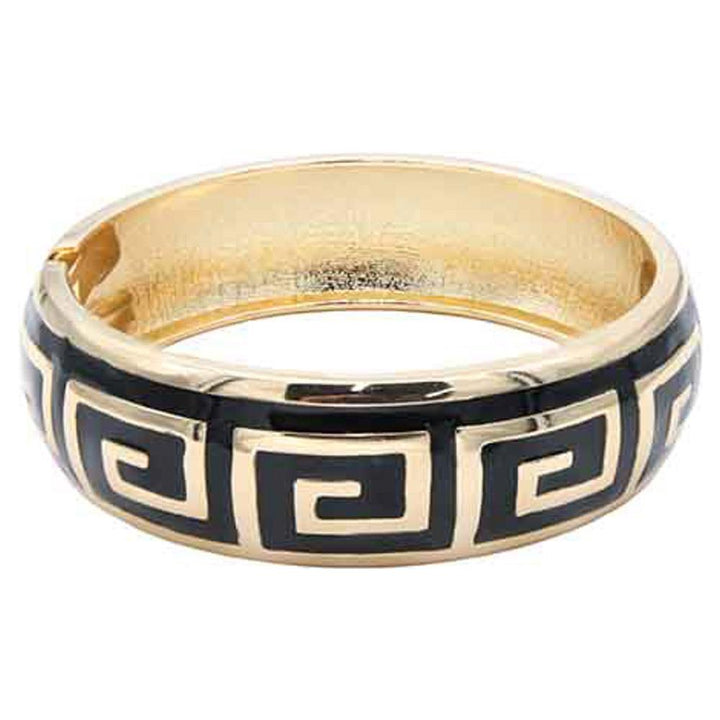 Joia Gold Plated Enamel Hinged Bangle Bracelet