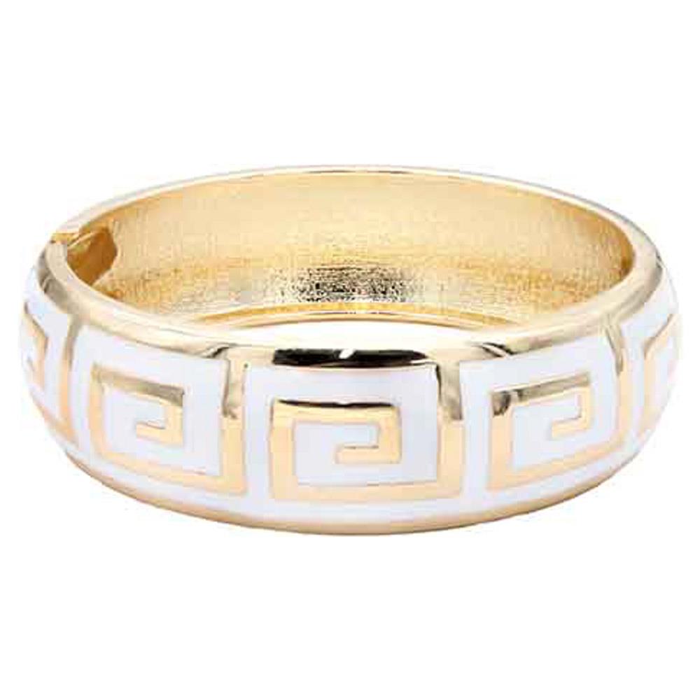 Joia Gold Plated Enamel Hinged Bangle Bracelet