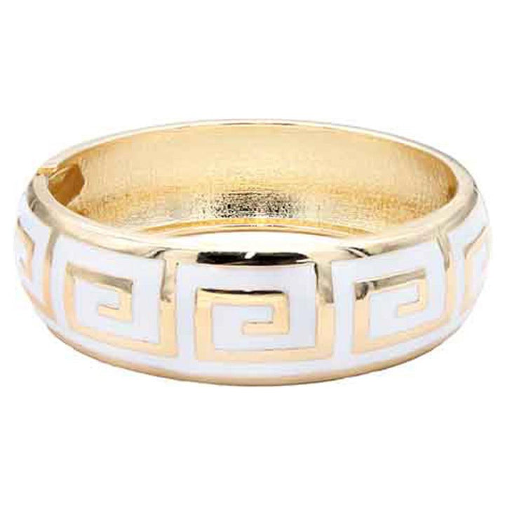 Joia Gold Plated Enamel Hinged Bangle Bracelet