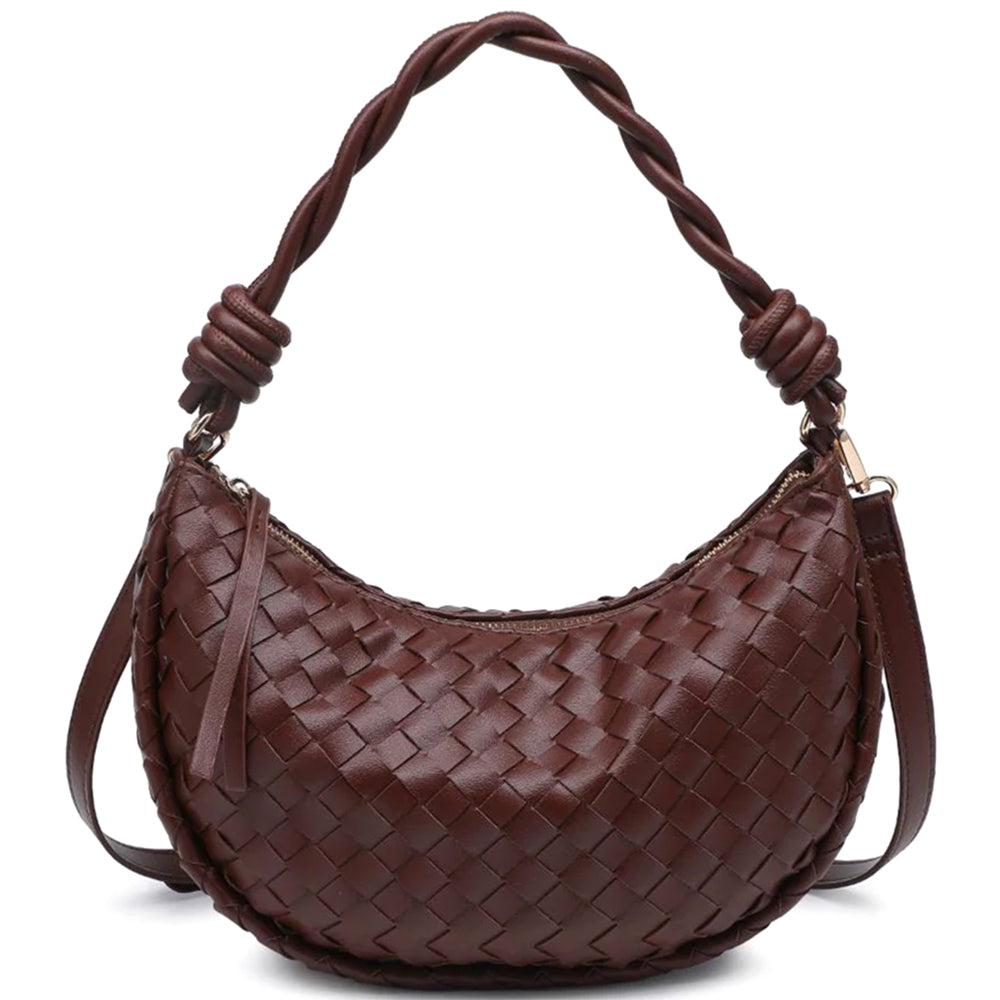 Joia Urban Expressions Woven Braided Violet Shoulder Hobo Bag