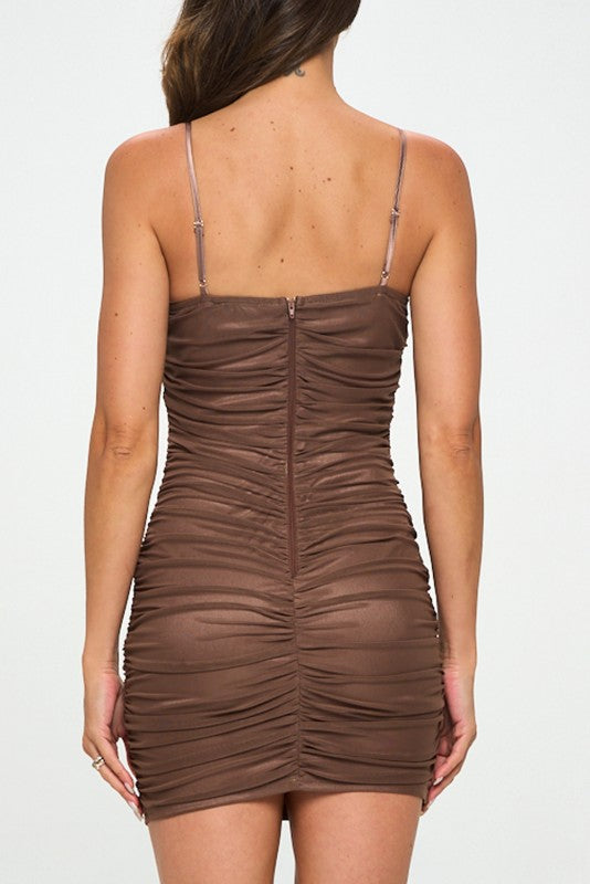 Lovely Day Ruched Bodycon Mini Dress