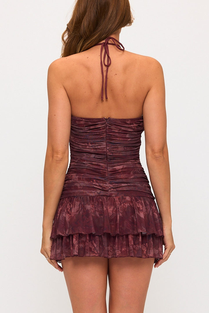 Lovely Day The Sequin Cutout Halter Mini Dress