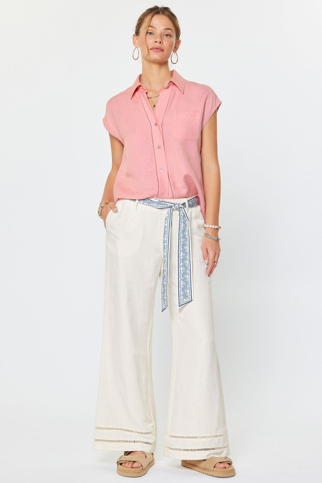 Current Air High Rise Full Length Wide Leg Pants