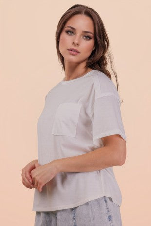 Very J Basic T-Shirt mit Vordertasche