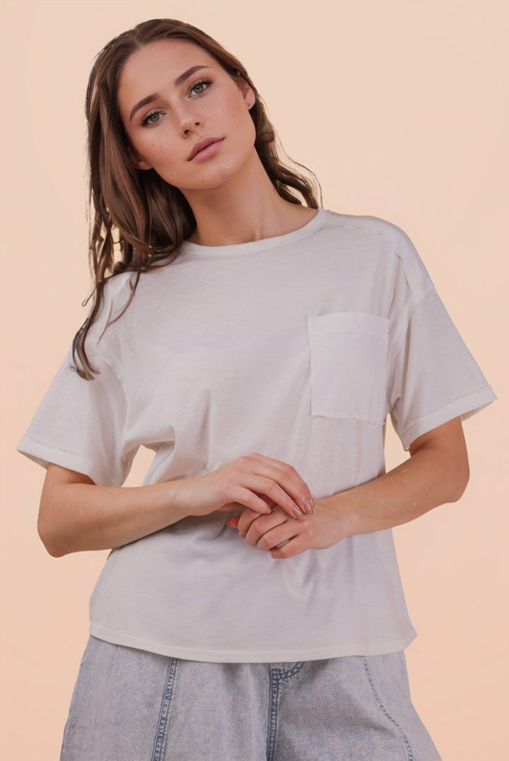 Very J Basic T-Shirt mit Vordertasche