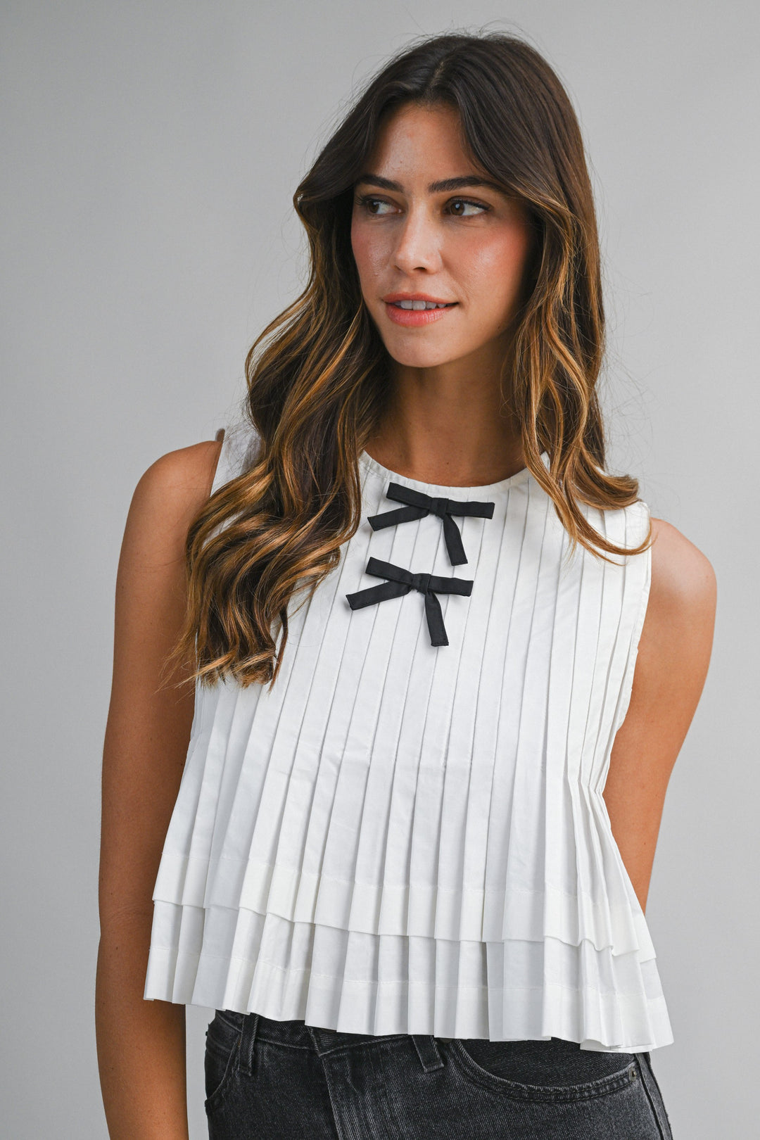 Mable Pleated Sleeveless Top