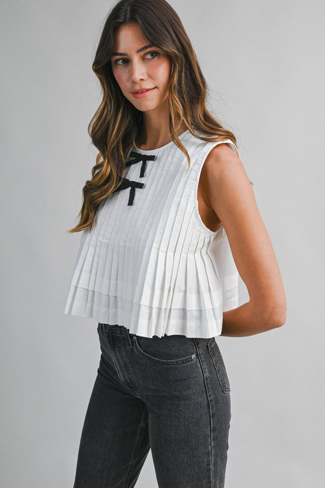 Mable Pleated Sleeveless Top