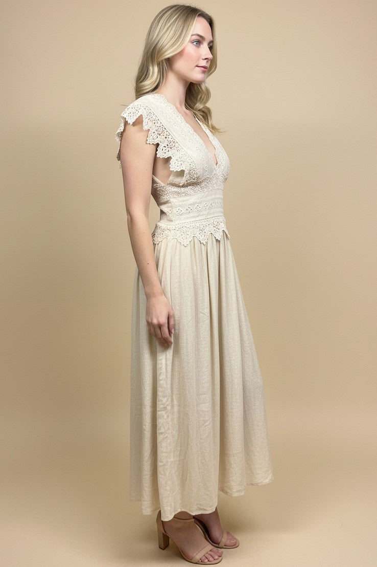 Vestis M Lace Top Midi Dress