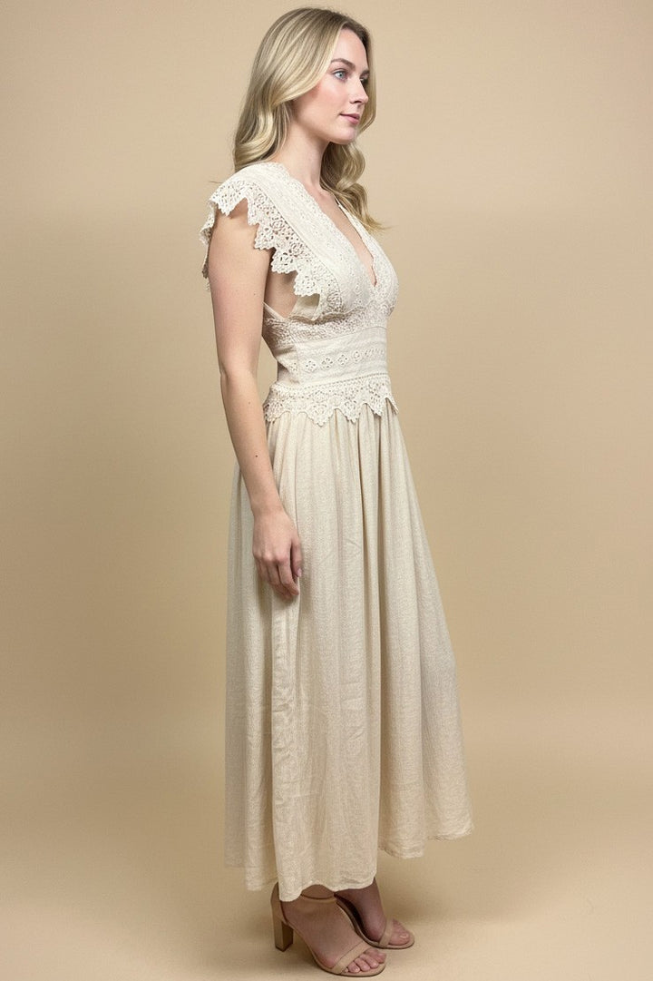 Vestis M Lace Top Midi Dress