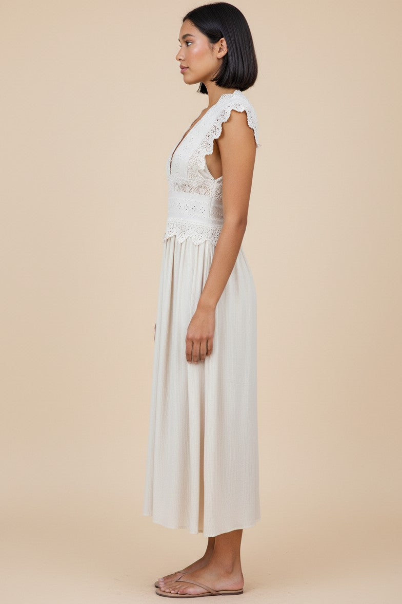 Vestis M Lace Top Midi Dress