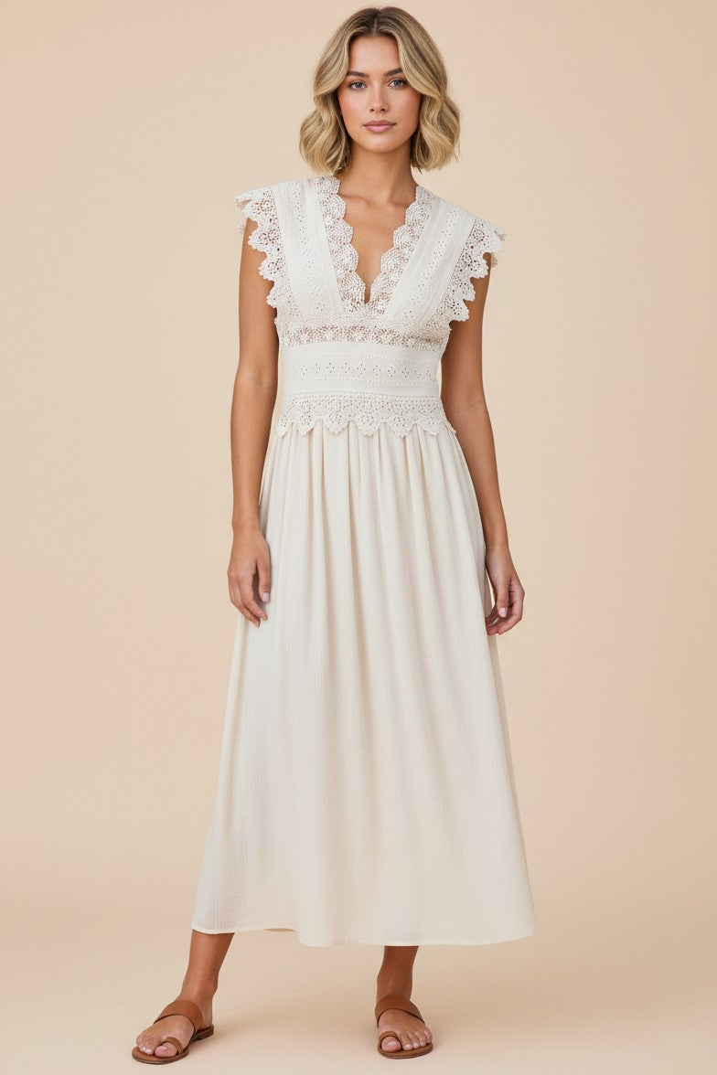 Vestis M Lace Top Midi Dress