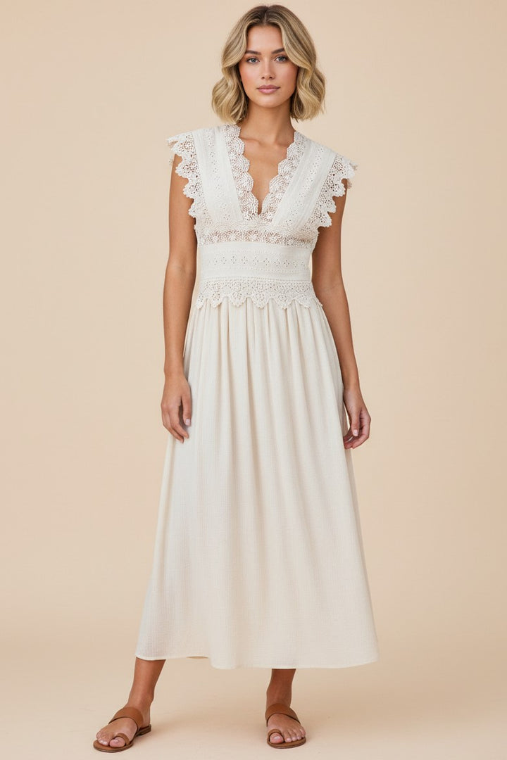 Vestis M Lace Top Midi Dress