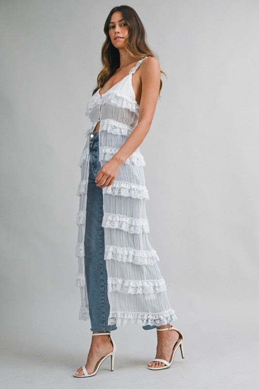 pleated frill midi dress Pleated Frill Halter Neck Midi Dress JardinVue