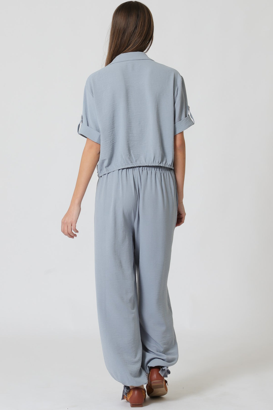 Aakaa Center Front Twisted Top and Pant Set