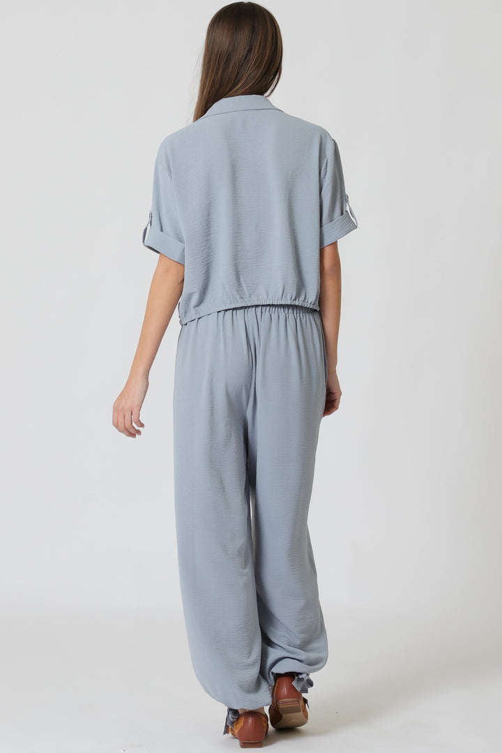Aakaa Center Front Twisted Top and Pant Set