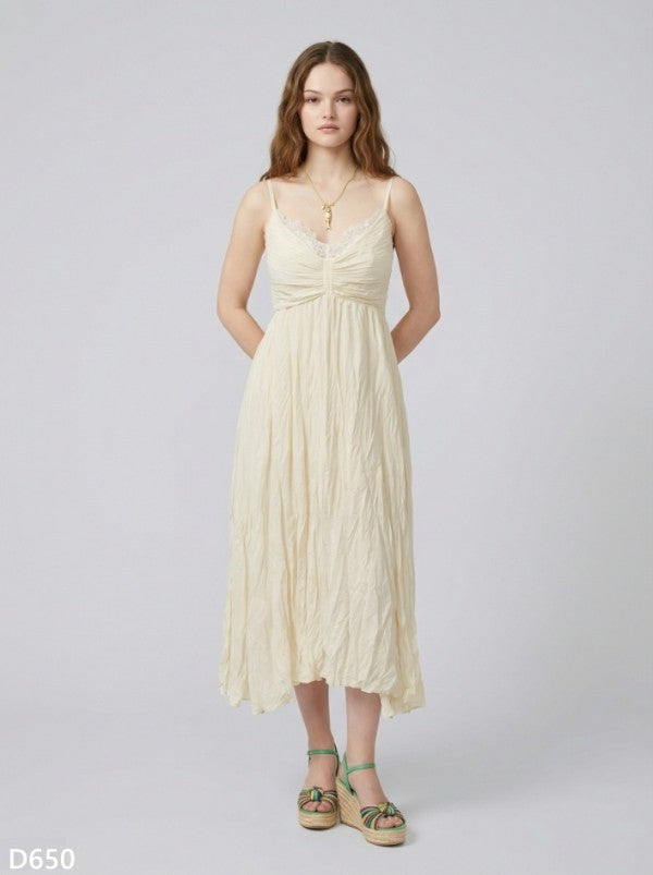 Rubienn Cami Crinkle Midi Dress Lime / M Rubienn Cami Crinkle Midi Dress Lime / M