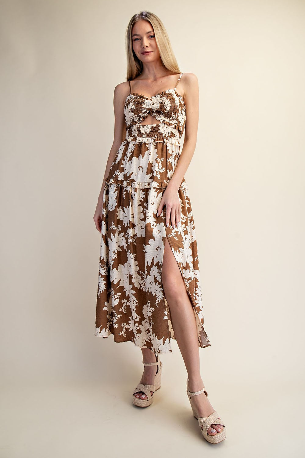 Vestis M Cocoa Bloom Smocked Maxi Dress