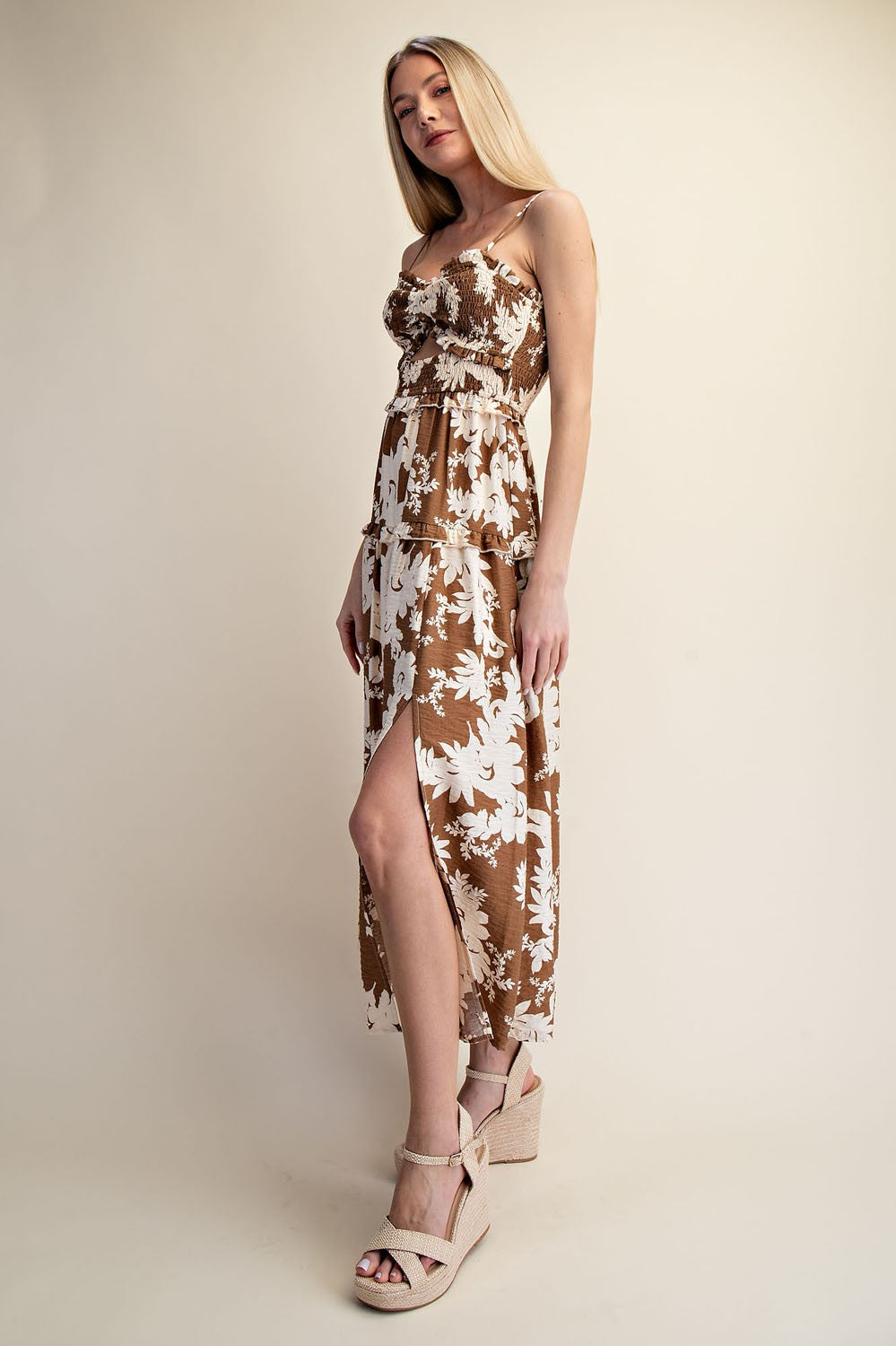 Vestis M Cocoa Bloom Smocked Maxi Dress