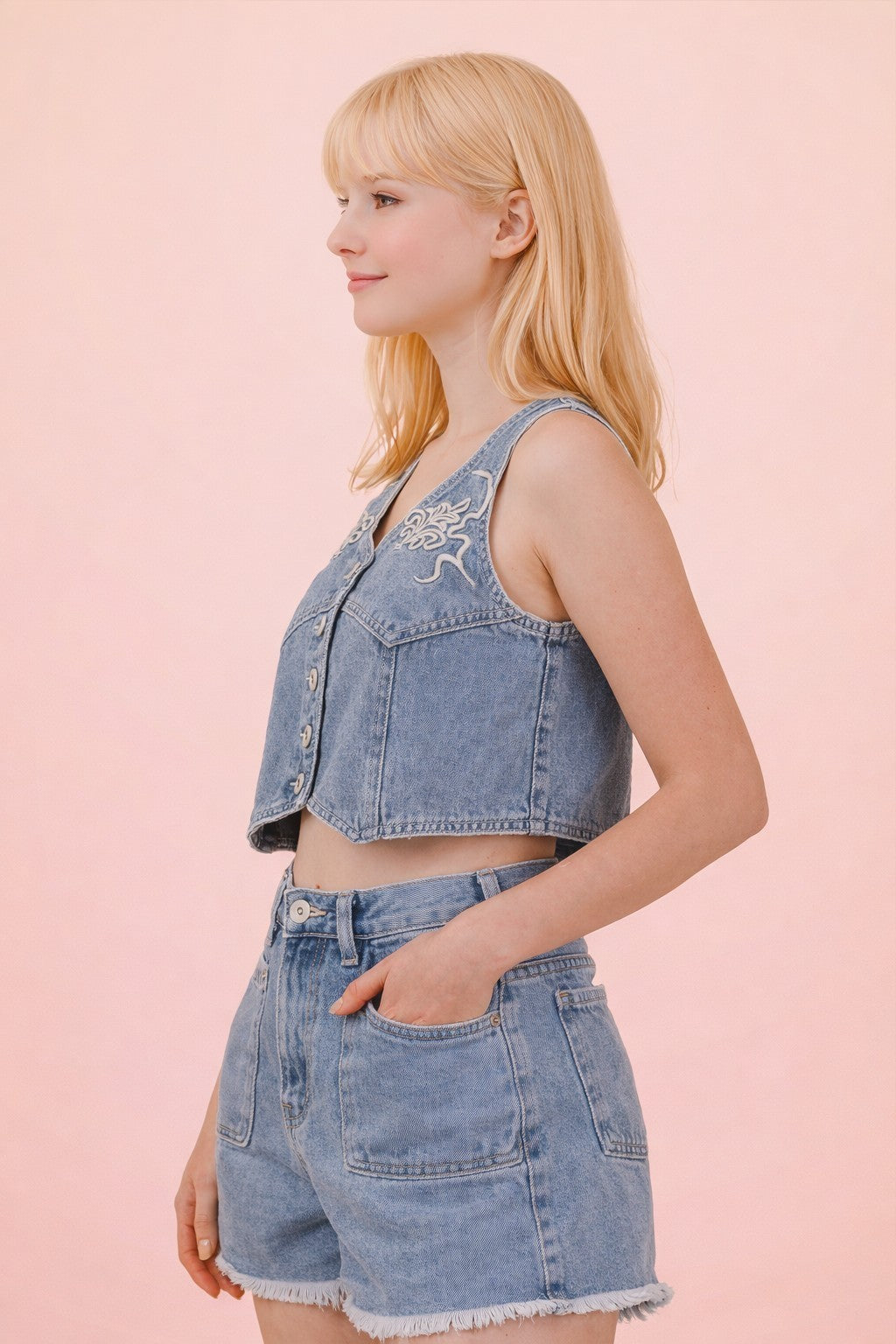Very J Denim Tank