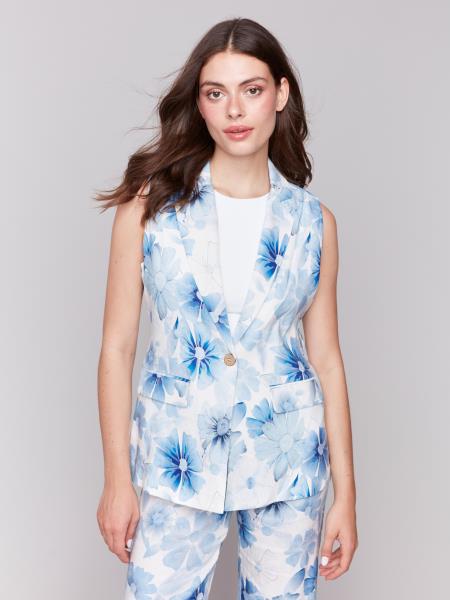 Charlie B Printed Linen Vest