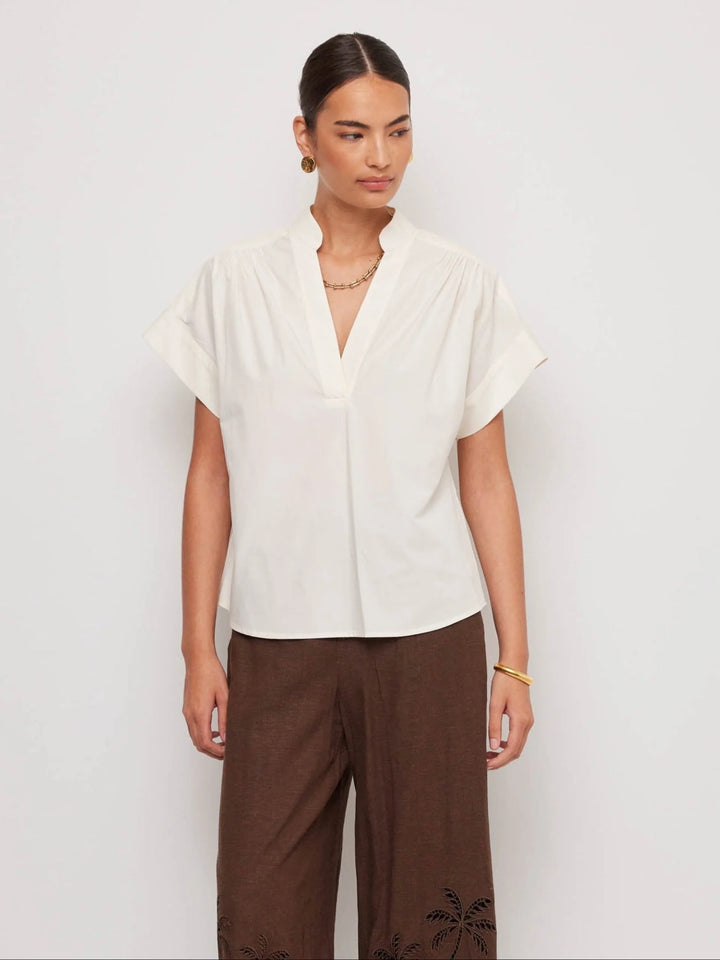 Fifteen Twenty Olive Short Sleeve V Neck Top