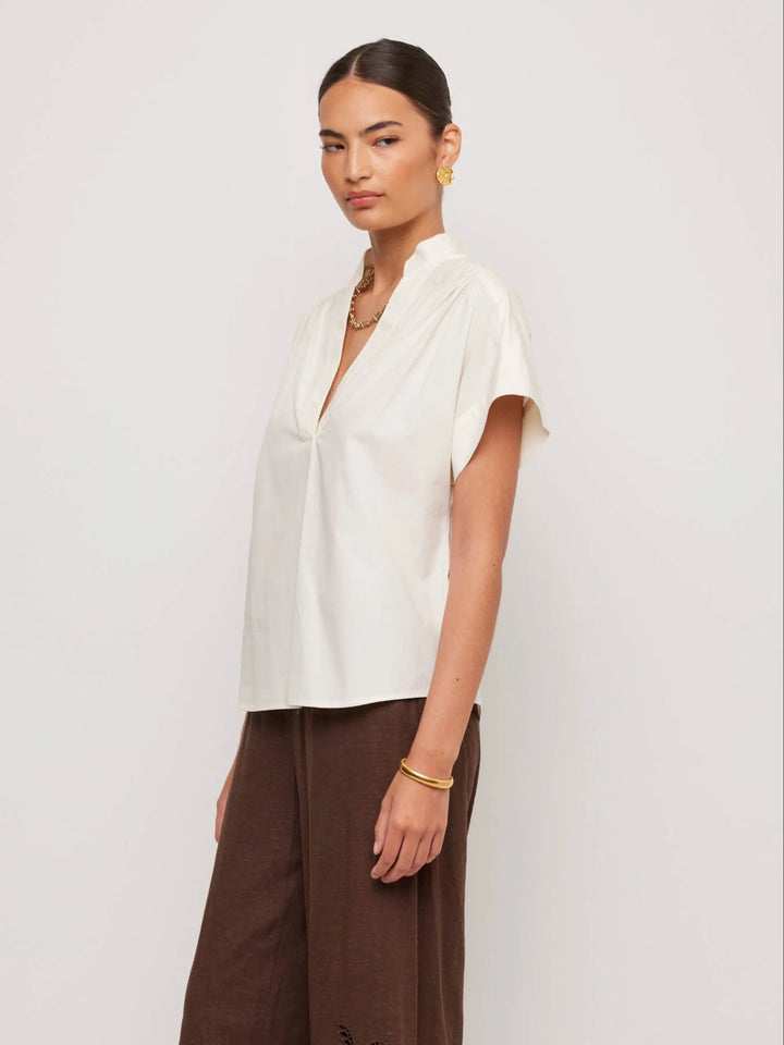Fifteen Twenty Olive Short Sleeve V Neck Top