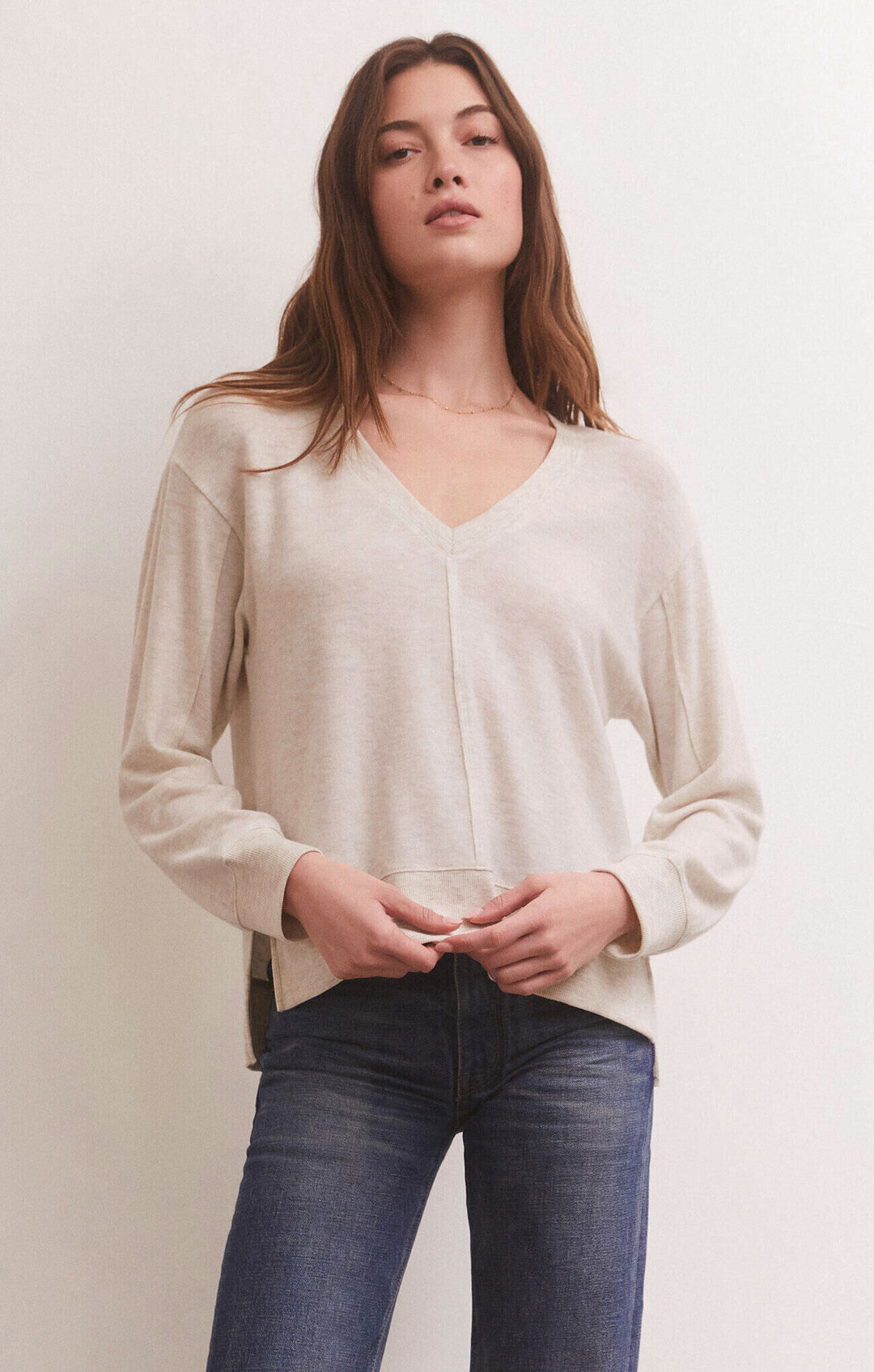 Z Supply Wilder Cloud V-Neck LS Top