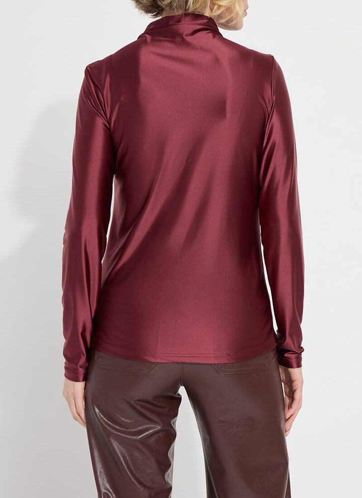 Lysse Shalom Satin Jersey Funnel Neck Top