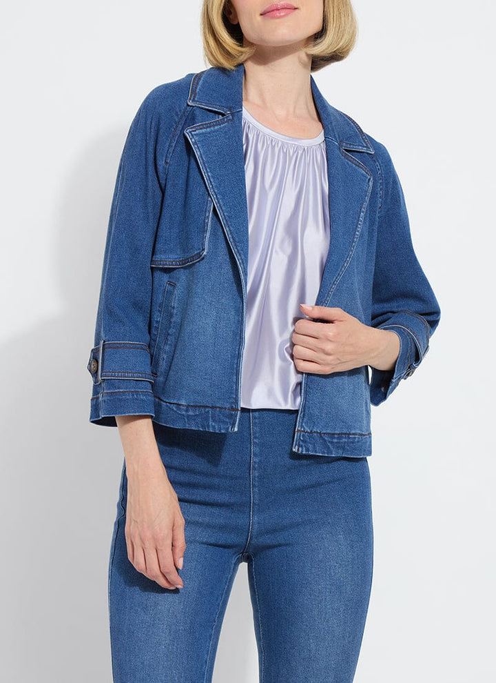 Lysse Jeanne Cropped Denim Trench Jacket