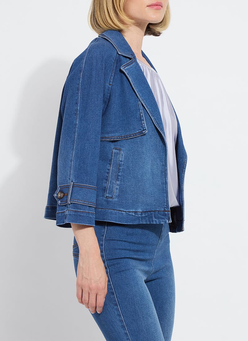 Lysse Jeanne Cropped Denim Trench Jacket